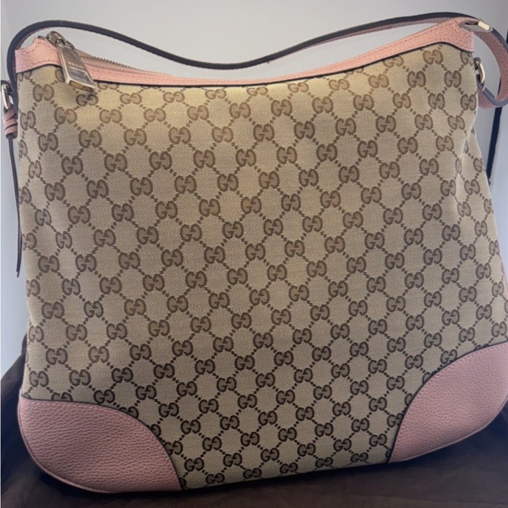 👄 Gucci Stunning!!!!! Margaux Beige and Pink Shoulder Bag 💼
